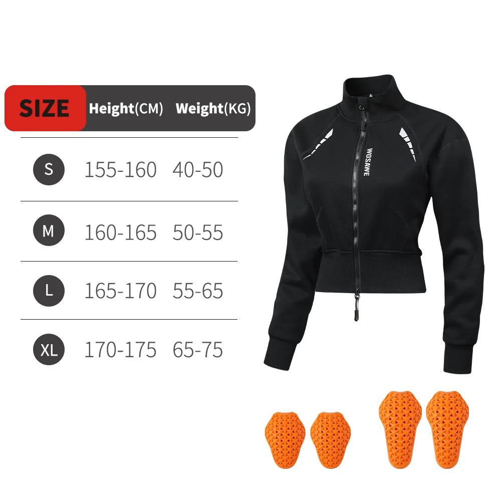 WOSAWE Winter Motorcycle Jacket Women Warm Riding Armor Coat Off-Road Motocross Armor Jacket With CE Protective Pads
