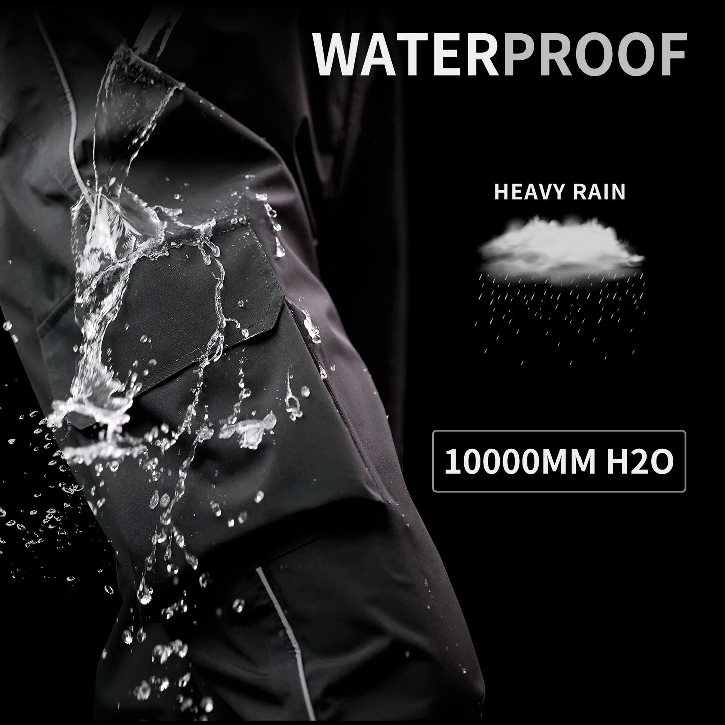 WOSAWE Motorcycle Rain Pants Waterproof Windproof Riding Gear with Reflective Strips Adjustable Fit for Men Women S-3XL