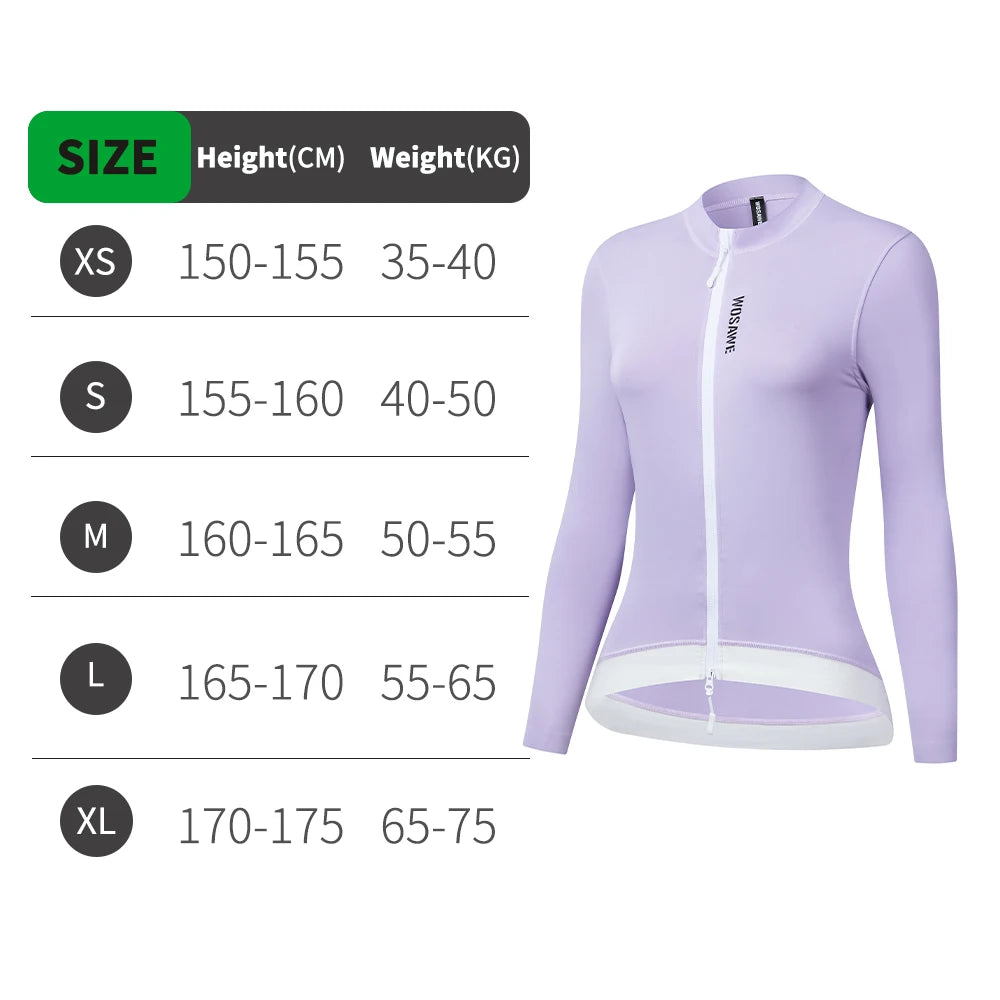 WOSAWE Women Cycling Jersey Breathable Quick Drying Cycling Clothes Anti-sweat Road Bike Shirt Slim Fit with two way YKK Zipper