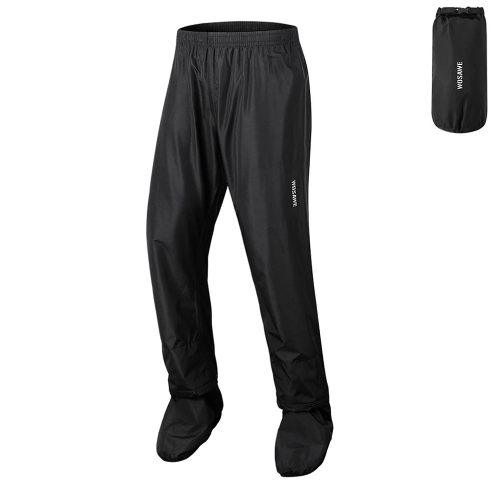 WOSAWE Motorcycle Rain Pants Outdoor Rainproof Pants with Shoe Covers Waterproof Rain Trousers for Fishing Cycling Hiking