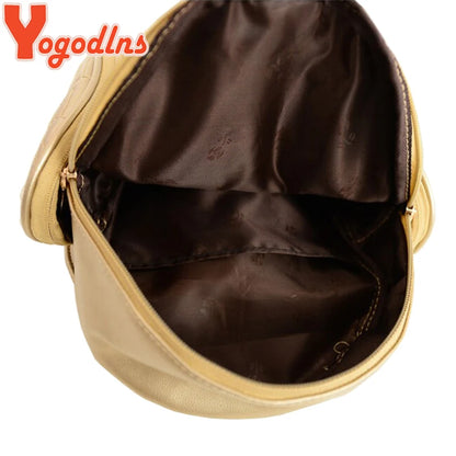 Yogodlns Fashion Women Backpack Newest Stylish Cool Black PU Leather Owl Backpack Female Hot Sale Women shoulder bag school bags