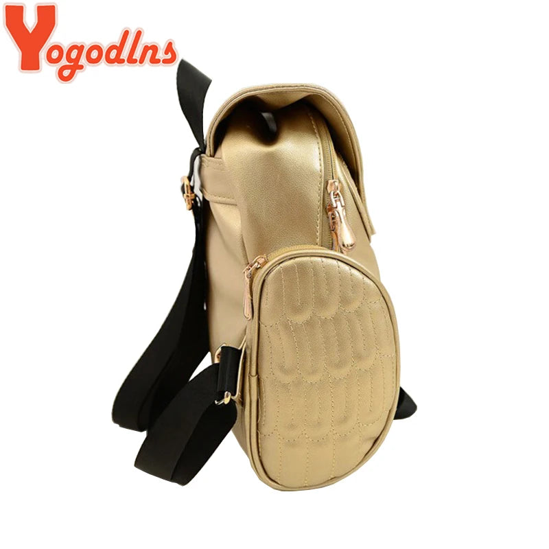 Yogodlns Fashion Women Backpack Newest Stylish Cool Black PU Leather Owl Backpack Female Hot Sale Women shoulder bag school bags