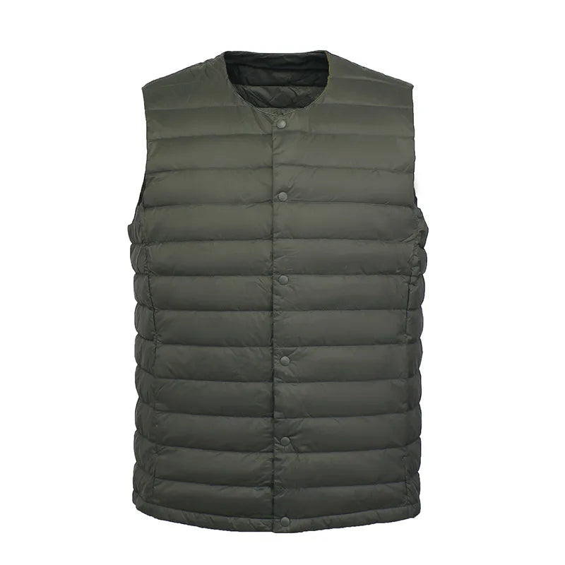 Men 90% White Down Vest Man's Clothing Ultra Light Down Waistcoat Portable Sleeveless Coat Man Winter Round Collar Warm Liner