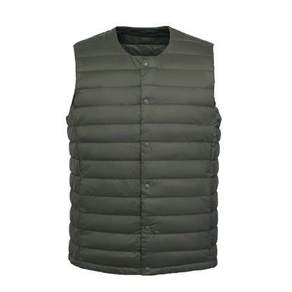 Men 90% White Down Vest Man's Clothing Ultra Light Down Waistcoat Portable Sleeveless Coat Man Winter Round Collar Warm Liner