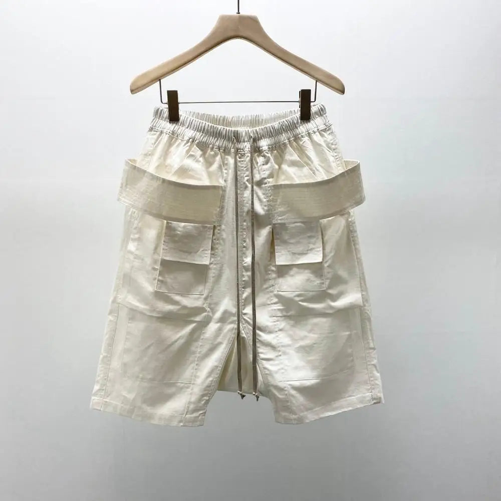 Owen Seak Men Casual Short Harem Gothic Style Men's Clothing Sweatpants Summer High Street Women Loose Black White Short Size XL