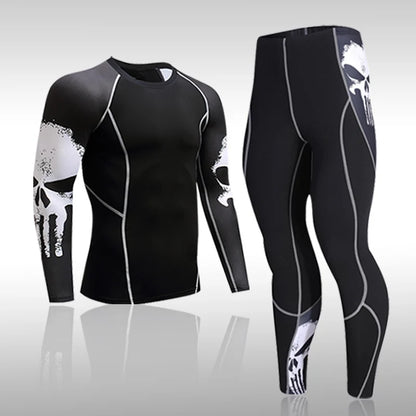 Men's Running Sports Suit MMA Rashgard Male Quick Drying Sportswear Compression Clothing Fitness Training Kit Thermal Underwear