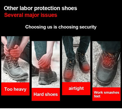 Men's safety shoes are characterized by steel toe protection, impact resistance, good breathability, durability and safety.