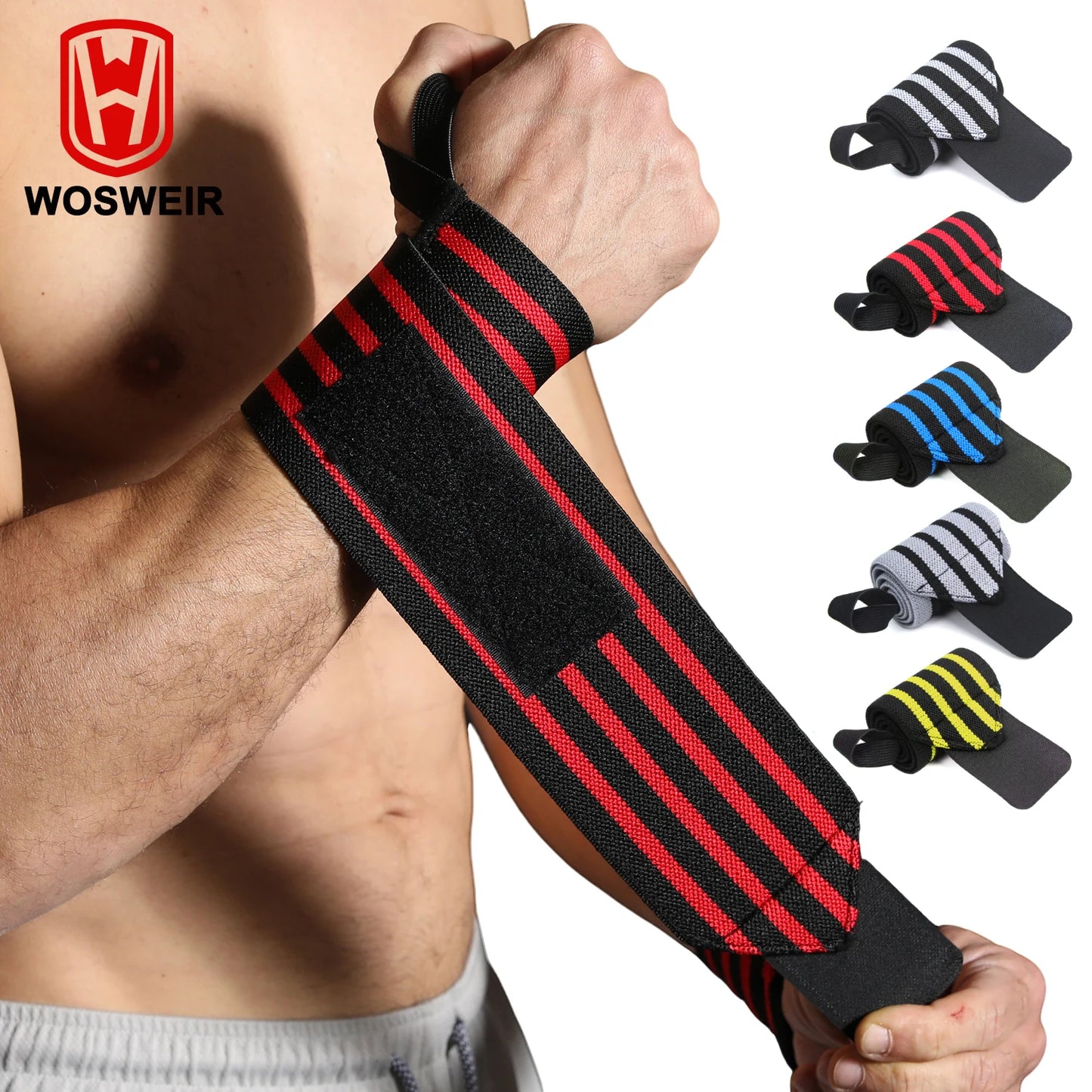 WOSWEIR-1 Pair Weightlifting Wristband, Wrist Wraps, Gym Fitness Straps Support , Sports Equipment