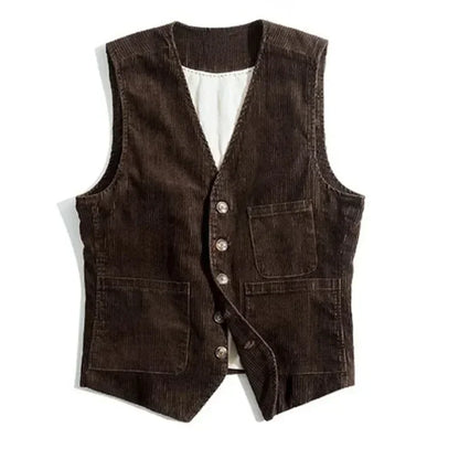 Workwear American Retro Vest for Men Corduroy Vest Camisole Mens Jacket