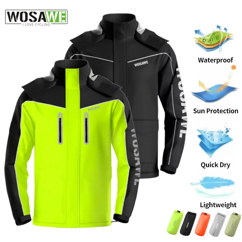 WOSAWE Unisex Hiking Jacket Men Women Waterproof Quick Dry Camping Windbreaker Trekking Fishing Rain Coat Outdoor Riding Coats