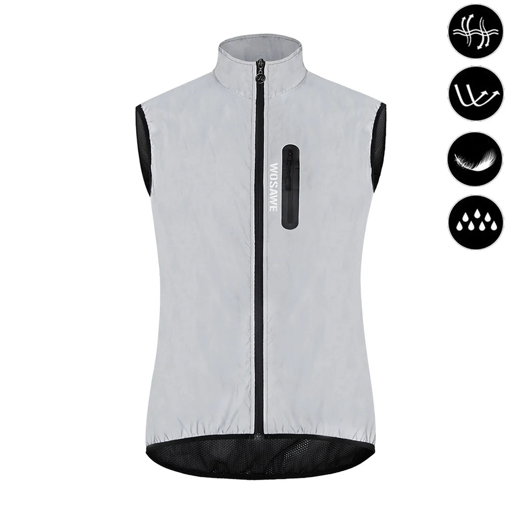 WOSAWE Cycling Vest Men Women High Visibility Vest Motorcycle Cycling Sports Outdoor Night Safety Jacket Moto MTB Bike Clothing