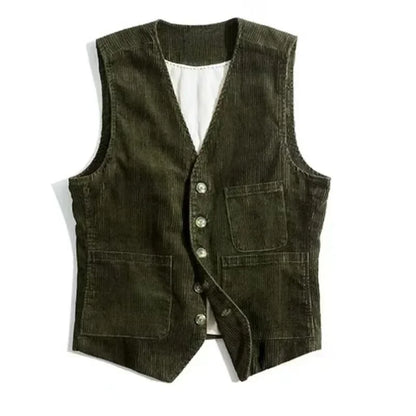 Workwear American Retro Vest for Men Corduroy Vest Camisole Mens Jacket