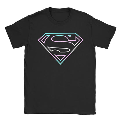 Supermans Logo  T Shirts Men's  Cotton Casual T-Shirt Crew Neck Comic  Tee Shirt Short Sleeve Tops Printed