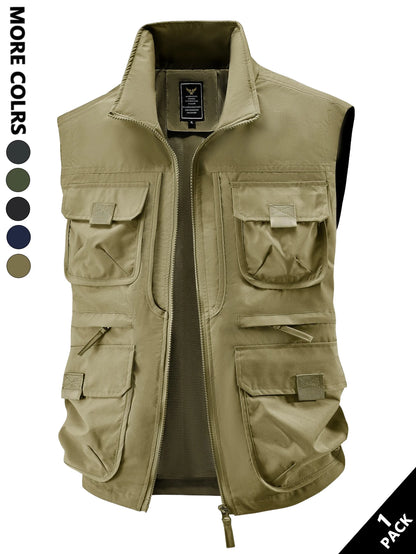 Men's Casual Work Vest, Windproof and Heat-Retaining, Suitable for Daily Commuting, Outdoor Travel, Workwear Matching, Layering at Home, Street Style, Short Trips