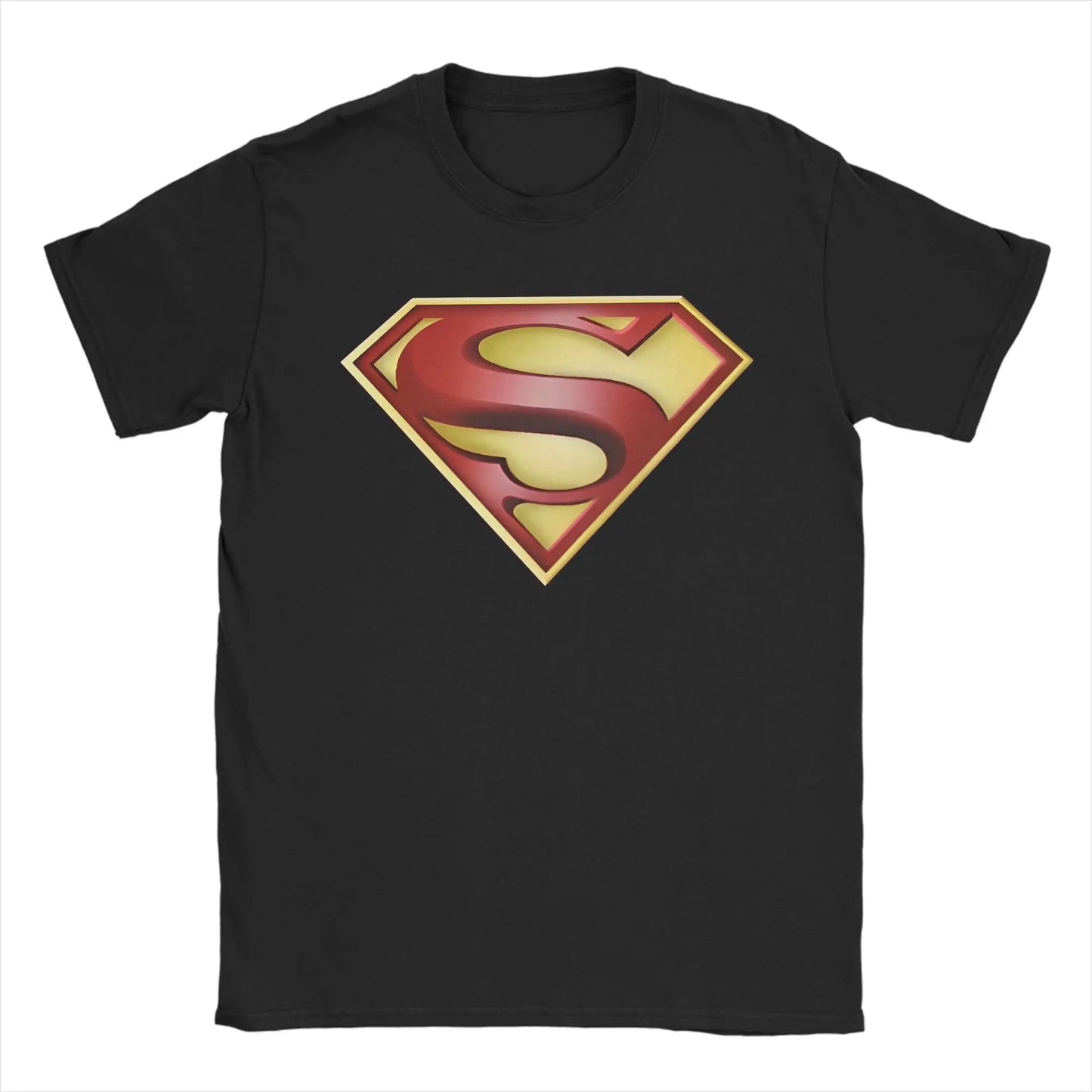 Supermans Logo  T Shirts Men's  Cotton Casual T-Shirt Crew Neck Comic  Tee Shirt Short Sleeve Tops Printed
