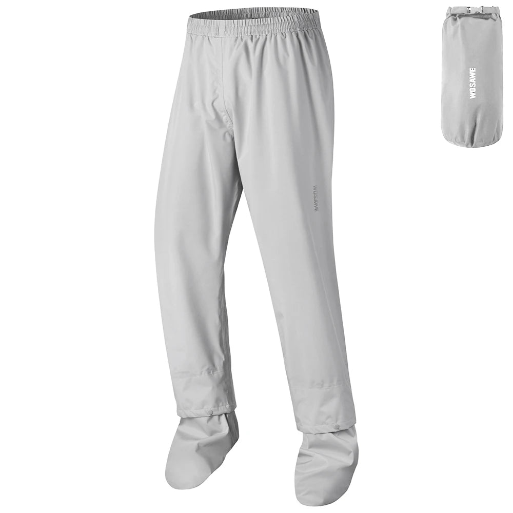 WOSAWE Motorcycle Rain Pants Outdoor Rainproof Pants with Shoe Covers Waterproof Rain Trousers for Fishing Cycling Hiking