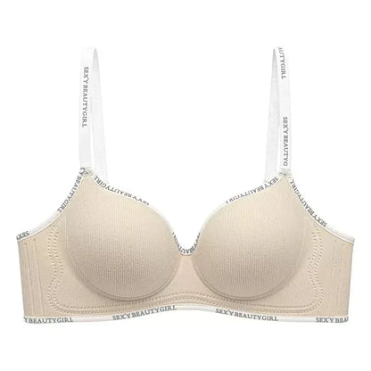Women's Underwear Gathered With Small Breasts, Showing Large, No Traces, No Steel Rings, Anti-sagging, Subtitle Letter Bra