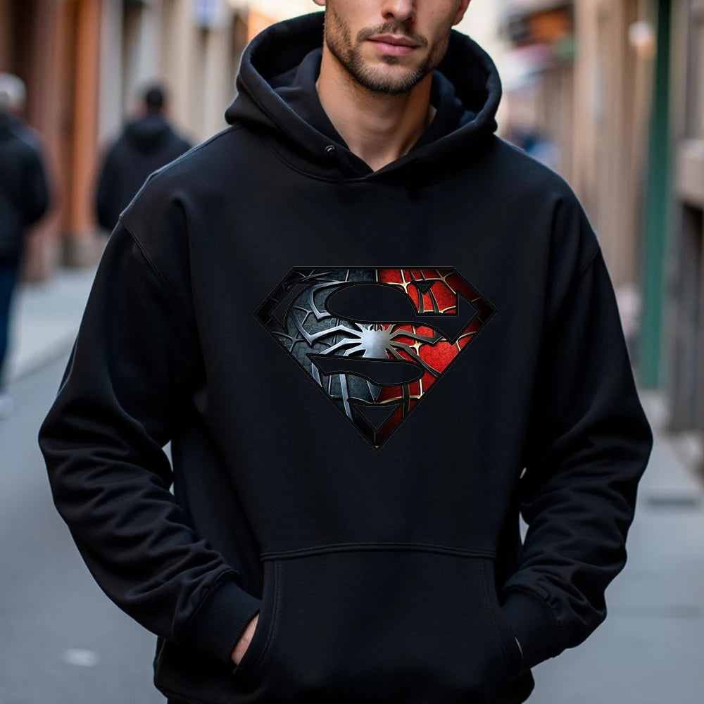 Superman Logo Hoodie Men's Outdoor Streetwear Harajuku Style Sweatshirt Men's Hooded Top