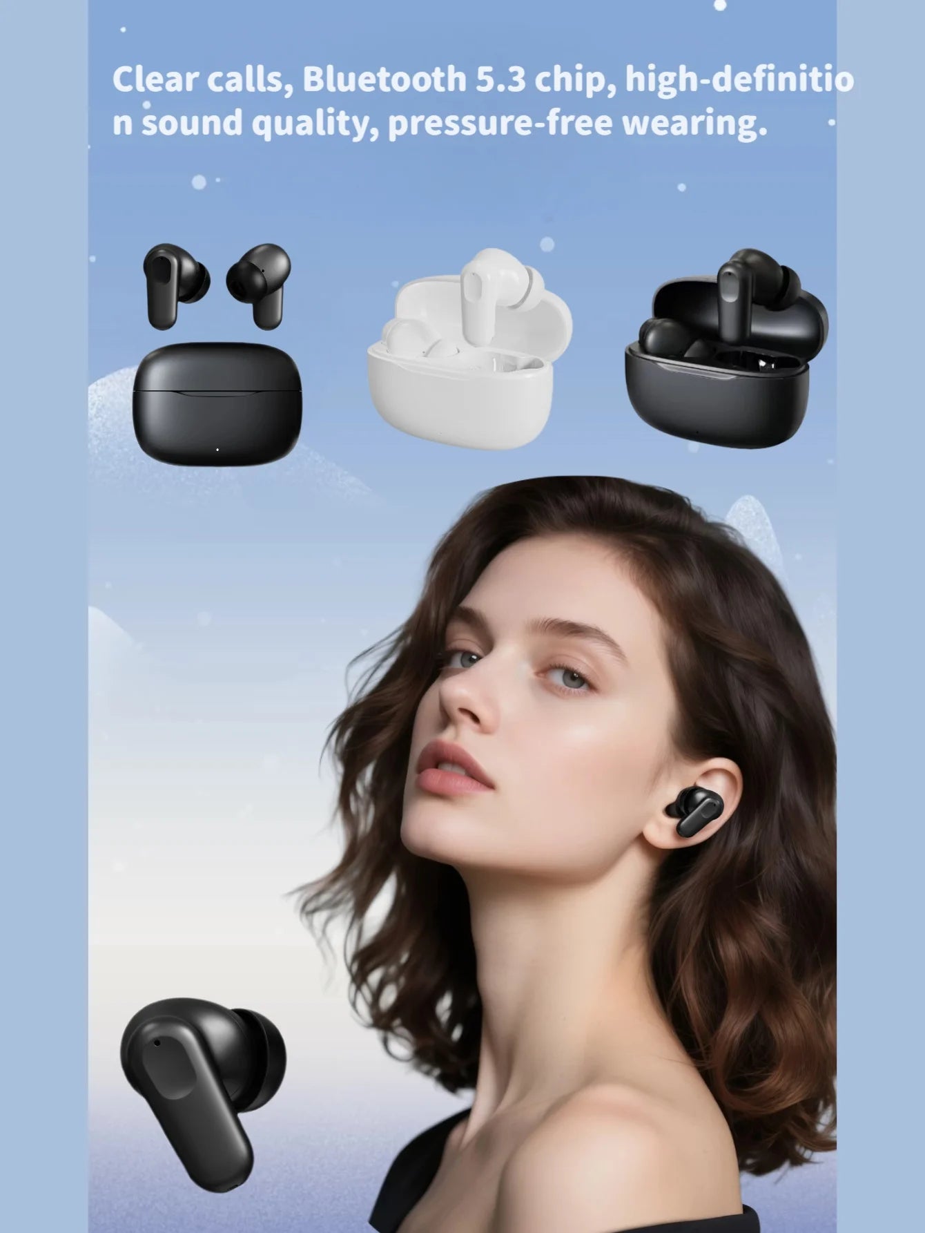 Wireless Earphones,Wireless In-Ear Earphones,Headphones,Earbuds,Wireless Bluetooth Headsets, Stereo Noise Reduction,Bluetooth5.3