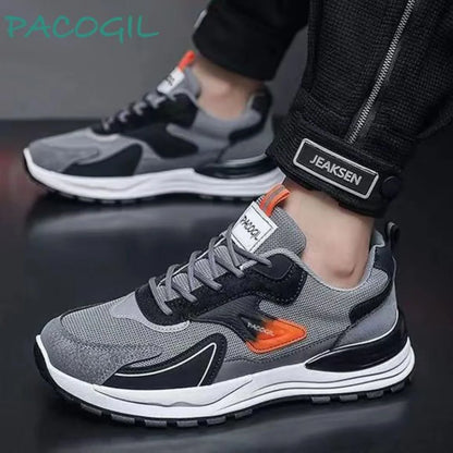 Fashion Men's Shoes Mesh Breathable Casual Sneakers Lace Up Comfort Running Shoes for Men Luxury Tennis Shoes Zapatillas Hombre
