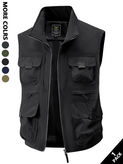 Men's Casual Work Vest, Windproof and Heat-Retaining, Suitable for Daily Commuting, Outdoor Travel, Workwear Matching, Layering at Home, Street Style, Short Trips