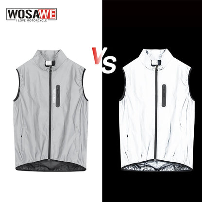 WOSAWE Cycling Vest Men Women High Visibility Vest Motorcycle Cycling Sports Outdoor Night Safety Jacket Moto MTB Bike Clothing