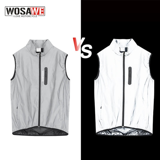WOSAWE Cycling Vest Men Women High Visibility Vest Motorcycle Cycling Sports Outdoor Night Safety Jacket Moto MTB Bike Clothing