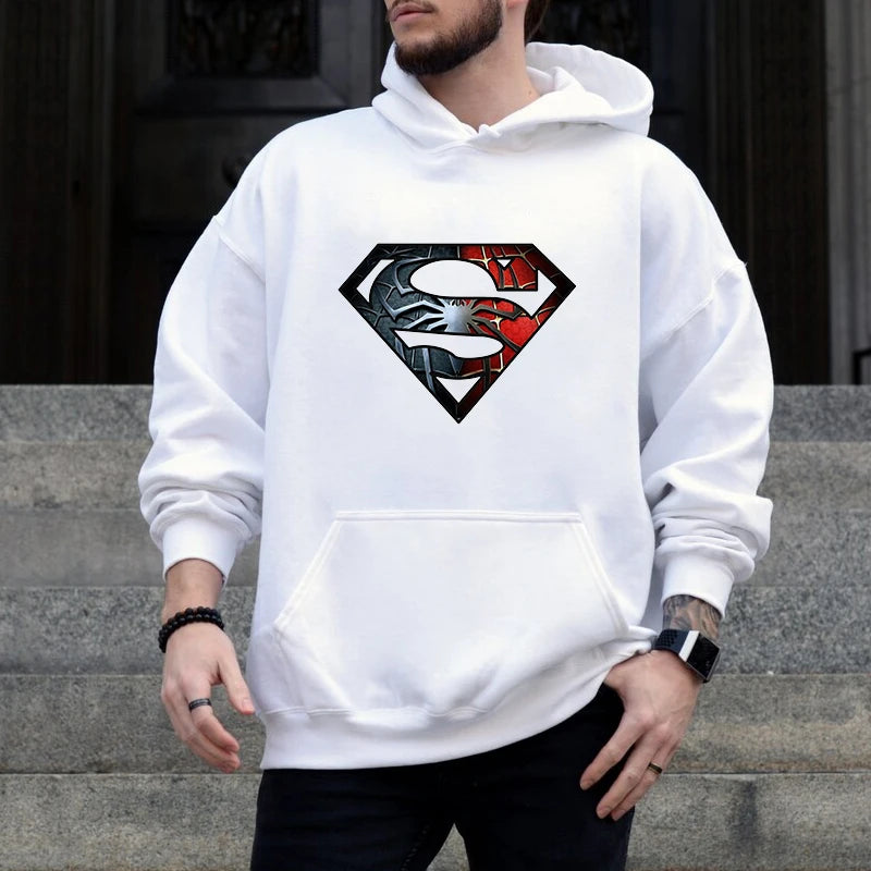 Superman Logo Hoodie Men's Outdoor Streetwear Harajuku Style Sweatshirt Men's Hooded Top