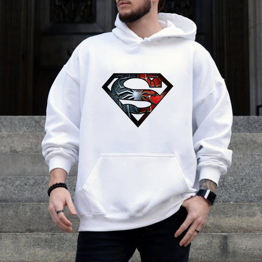 Superman Logo Hoodie Men's Outdoor Streetwear Harajuku Style Sweatshirt Men's Hooded Top