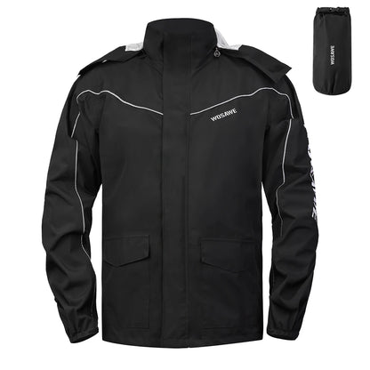 WOSAWE Motorcycle Raincoat Men Women Waterproof Motorcyclist Rider Raincoat Reflective Ebike Electric Scooter Biker Rain Jacket