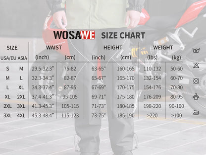 WOSAWE Motorcycle Rain Pants Men Women Waterproof Hiking Pants Camping Trekking Rain Pants Outdoor Sports Quick Dry Trousers