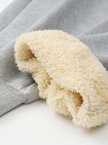 Men's winter sportswear set; warm fleece round neck sweatshirt; men's drawstring sport pants; fashionable men's running fitness