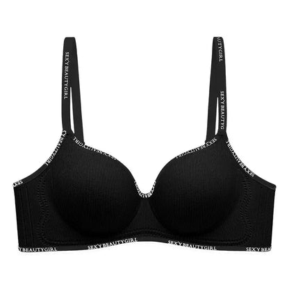 Women's Underwear Gathered With Small Breasts, Showing Large, No Traces, No Steel Rings, Anti-sagging, Subtitle Letter Bra