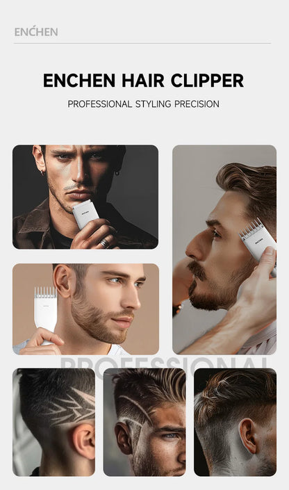 ENCHEN Boost-W Hair Trimmer For Men Kids Cordless USB Rechargeable Electric Hair Clipper Cutter Machine With Adjustable Comb