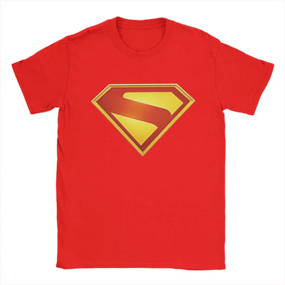 Supermans Logo Pure Cotton T-Shirt For Men's Beach  Aesthetic T Shirts Round Neck Hipster Tees Oversized Custom DIY Clothes