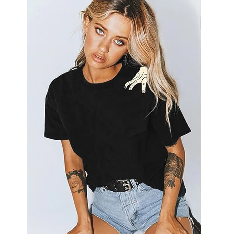 Wednesday Shirt Women's Fashion Funny Halloween Costume Addams Family Tee Wednesday Thing T-Shirt Cute Graphic Gift Goth Y2K Top