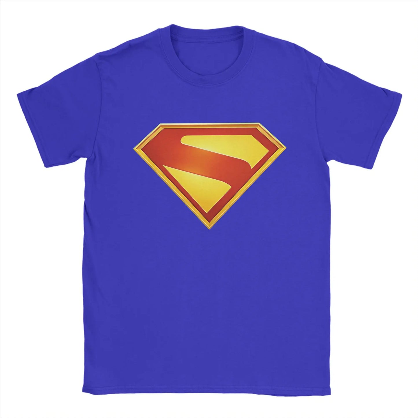 Supermans Logo Pure Cotton T-Shirt For Men's Beach  Aesthetic T Shirts Round Neck Hipster Tees Oversized Custom DIY Clothes