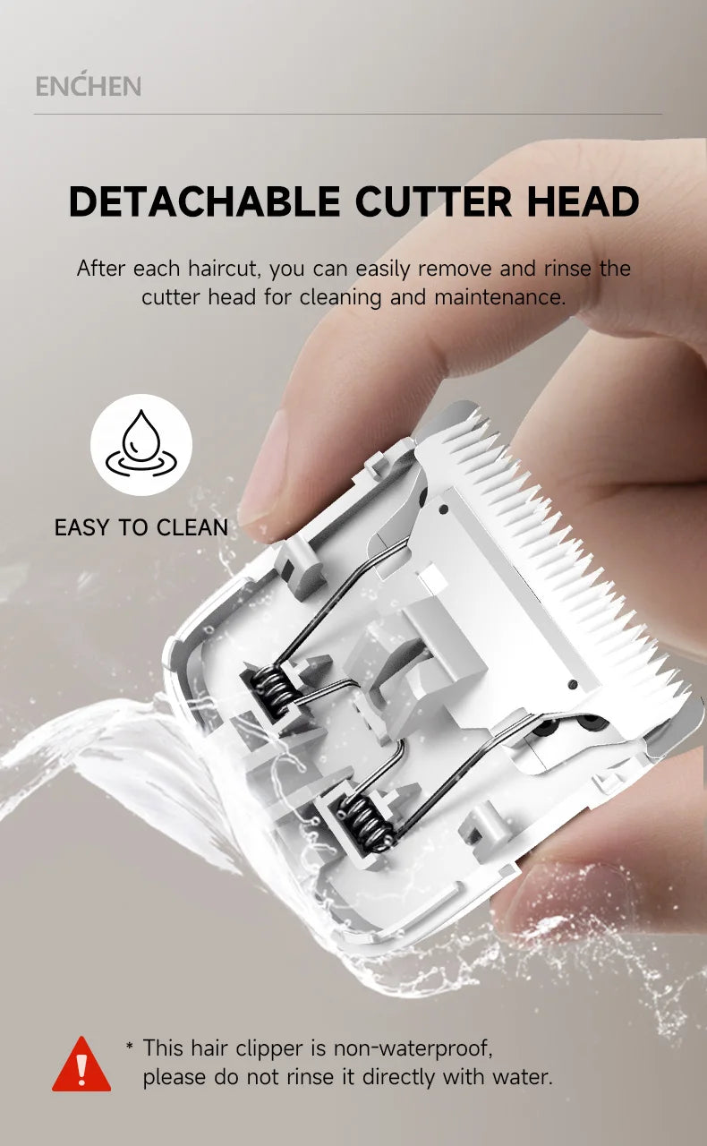 ENCHEN Boost-W Hair Trimmer For Men Kids Cordless USB Rechargeable Electric Hair Clipper Cutter Machine With Adjustable Comb