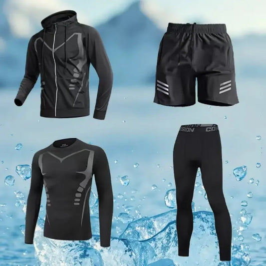 Men's Sportswear Set | Moisture Wicking Gym Clothes | Stretch Athletic Wear | Workout Suits for Men Training