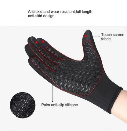 Men's Autumn and Winter Cold Resistant Bicycle Gloves Warm Outdoor Sports Running  Camping Skiing Gloves Motorcycle
