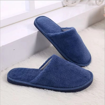 Men Indoor Slippers Thicken Warm Plush Home Shoes Autumn Winter Shoes House Flat Floor Slipper Soft Silent Slides For Bedroom