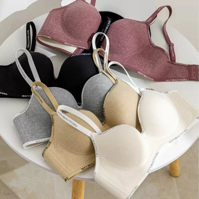 Women's Underwear Gathered With Small Breasts, Showing Large, No Traces, No Steel Rings, Anti-sagging, Subtitle Letter Bra
