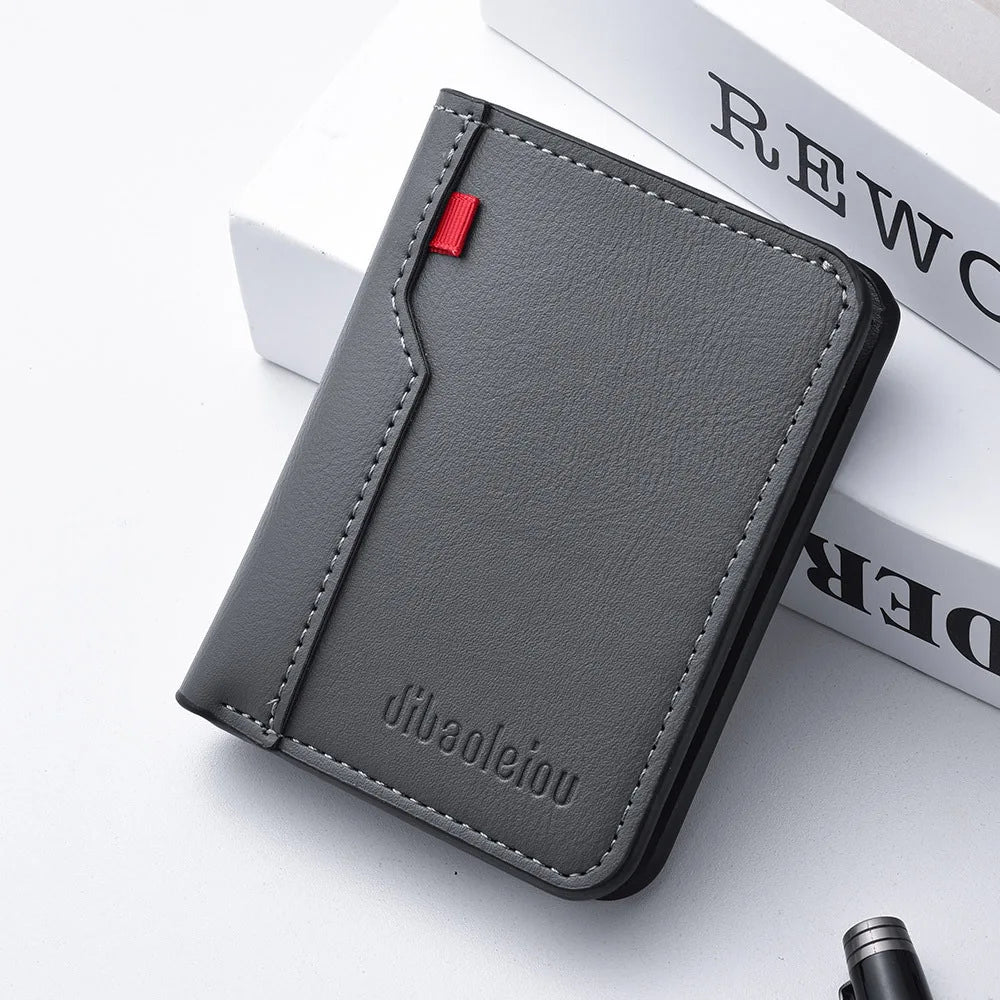 1Pc New Ultra-thin Mini Soft PU Leather Credit Card Wallet Holder Short Vertical High Quality Men's Wallet