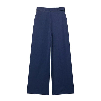 Women's High Waist Wide Leg Pants New Fashion Elegant Waistband Twill Pants Baggy Pants lady