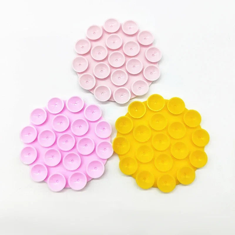 Portable Silicone Suction Cup Back Adhesive Wireless Power Bank Car Anti Slip Universal Mobile Phone Double-sided Holder