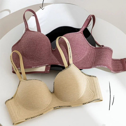 Women's Underwear Gathered With Small Breasts, Showing Large, No Traces, No Steel Rings, Anti-sagging, Subtitle Letter Bra