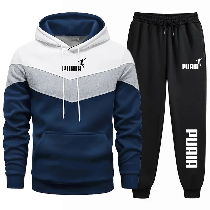 Men's Sportswear Set - Hooded Sweater + Trousers Ensemble - Casual Sportswear - Fashionable - Comfortable Outdoor Set