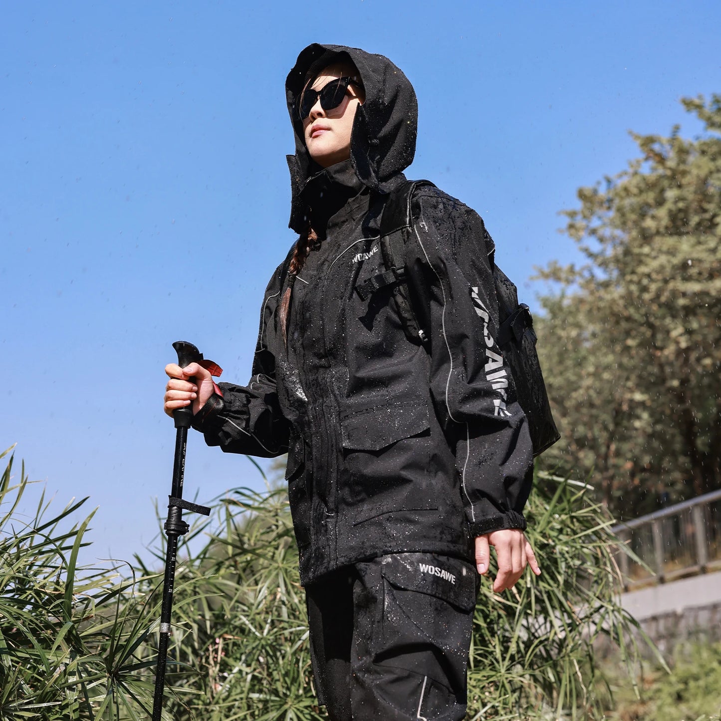 WOSAWE Unisex Hiking Jacket Men Women Waterproof Quick Dry Camping Windbreaker Trekking Fishing Rain Coat Outdoor Riding Coats