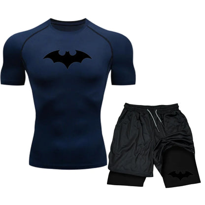 Men Sport Suits Rashguard Jiu Jitsu Jerseys Tights Pants Running T Shirt Boxing Sets Gym Training Muay Thai Shorts MMA Fightwear