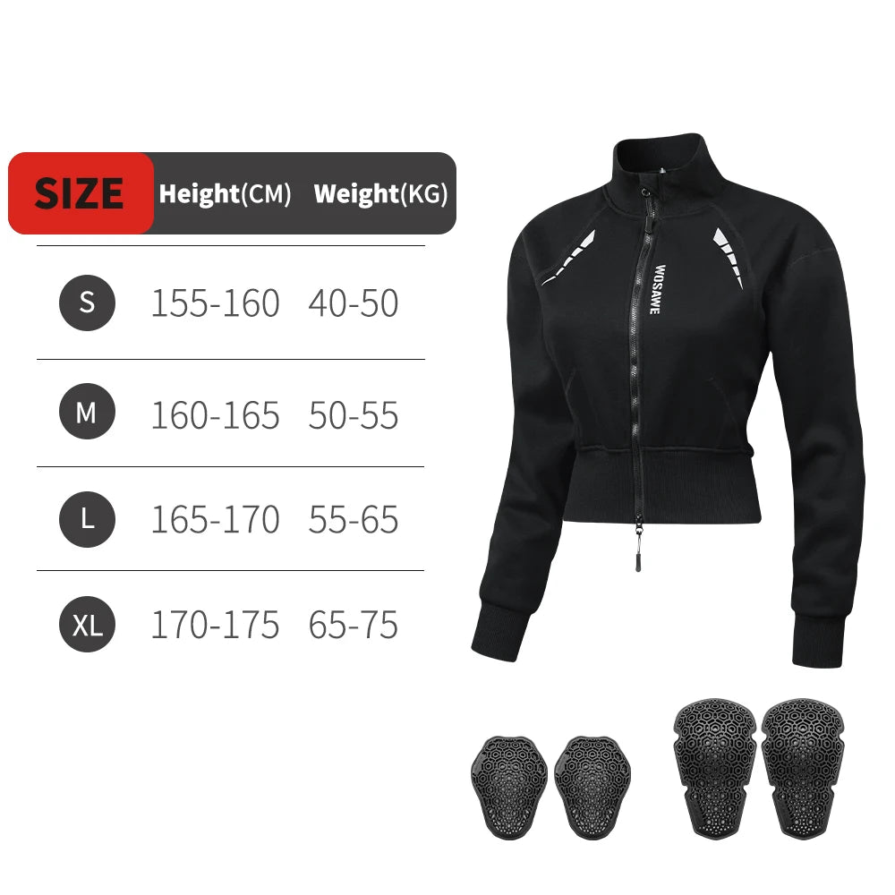 WOSAWE Winter Motorcycle Jacket Women Warm Riding Armor Coat Off-Road Motocross Armor Jacket With CE Protective Pads